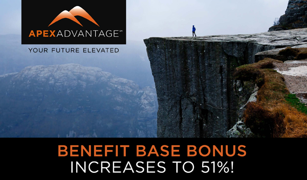 Benefit Base Bonus Increases to 51%