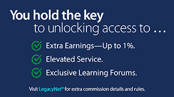 Visit LegacyNet for extra commission details and rules